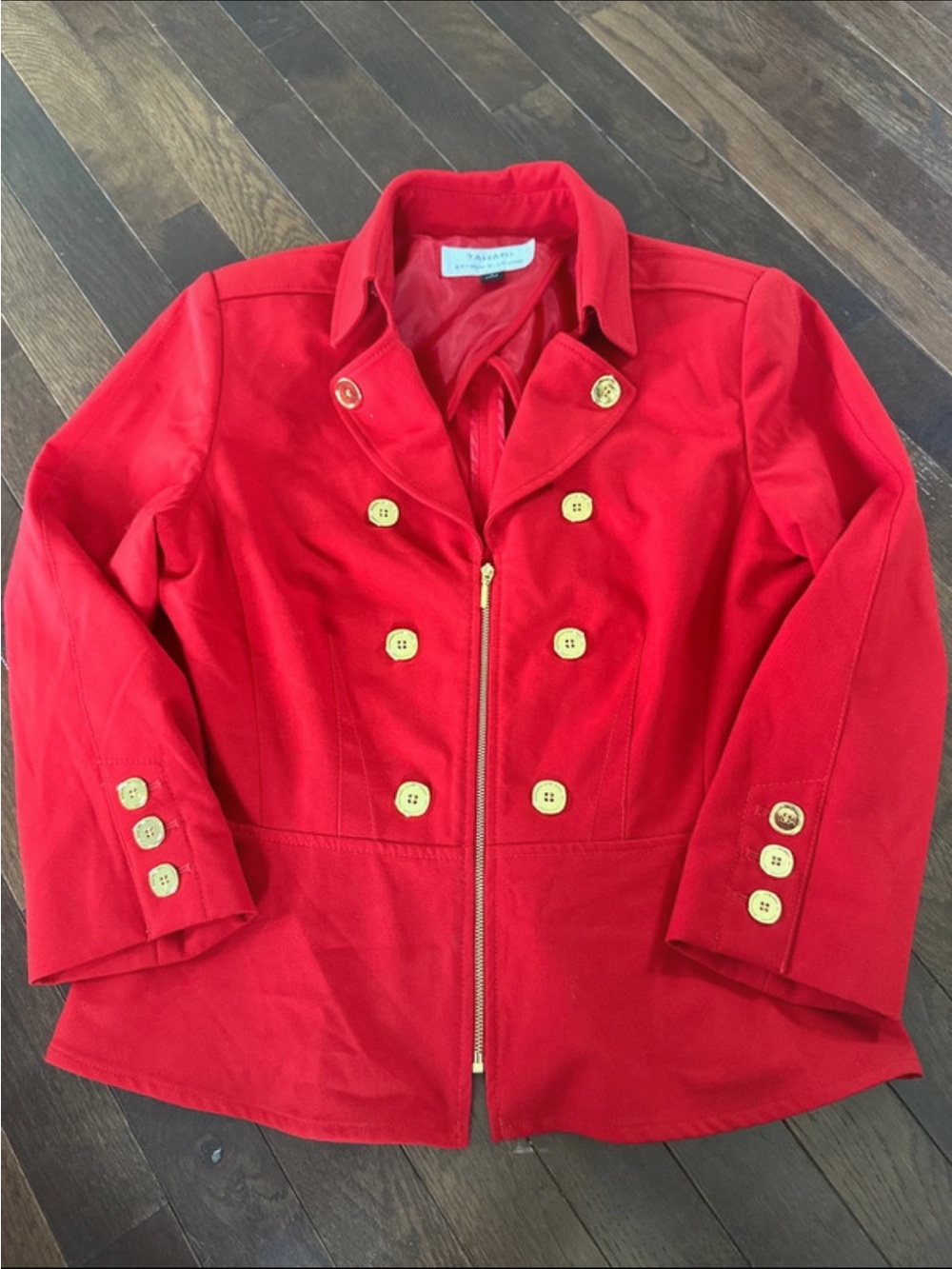 Tahari Red Double-Breasted Blazer